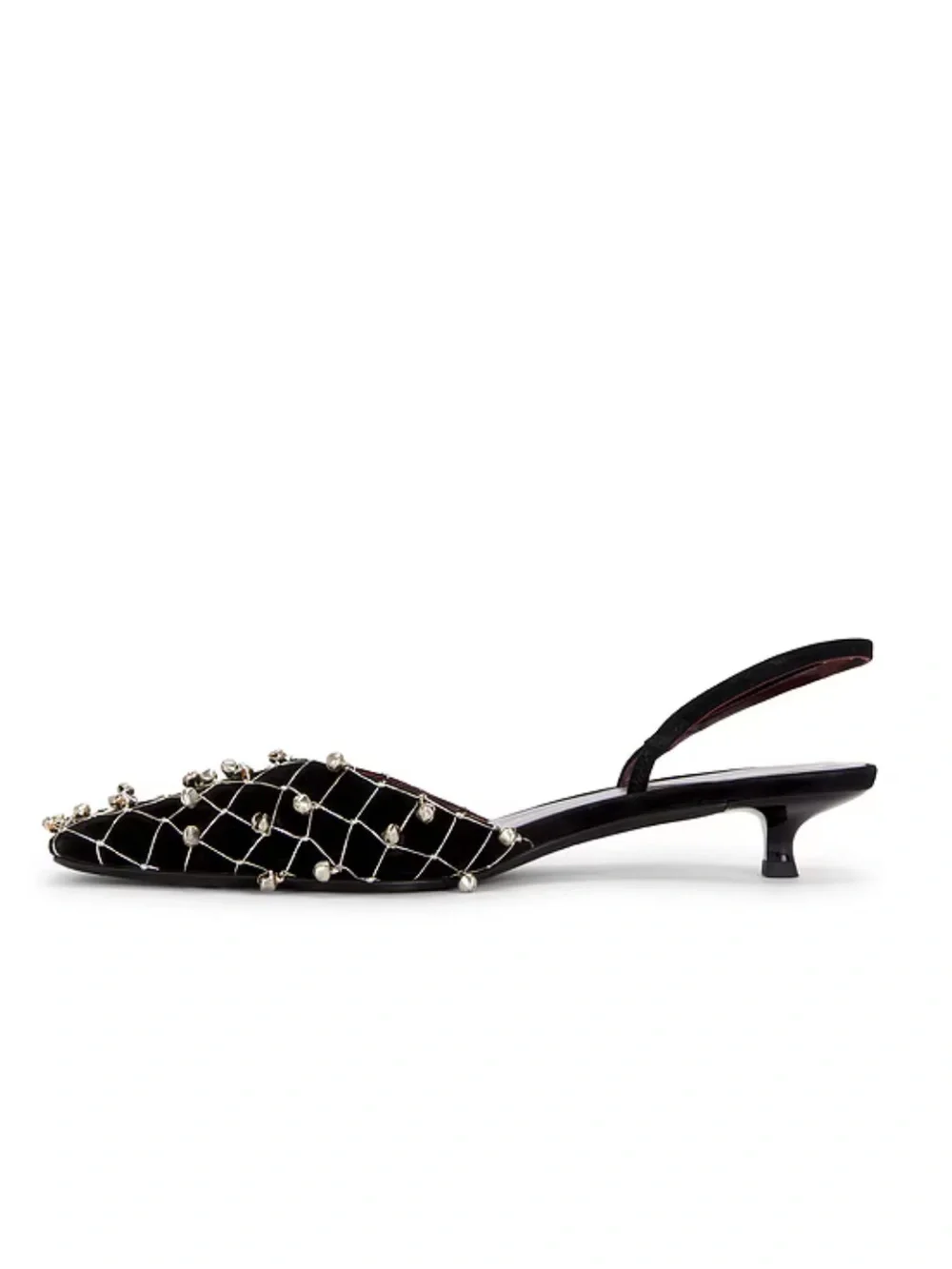 Tory Burch Bell Slingbacks Heels Black silver bell shoes Revolve 10